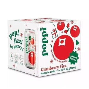 Poppi Cranberry Fizz Prebiotic Soda 4pk Cans, 12 FZ